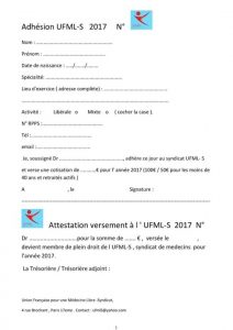UFML bulletin d'adhésion