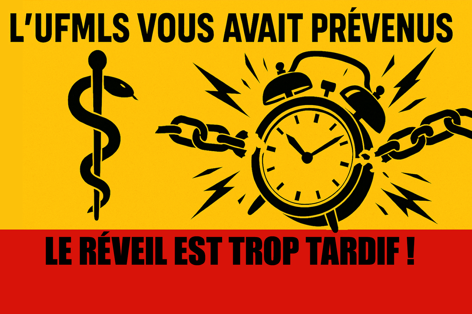 L'UFMLS vous avait prévenus : le réveil est trop tardif face à une convention médicale inique !